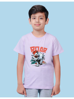 Nusyl - Boys Lavender Roar Printed T-Shirt