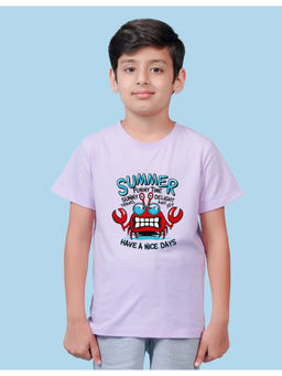 Nusyl - Boys Lavender Crab Printed T-Shirt