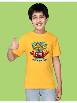 Nusyl - Boys Yellow Crab Printed T-Shirt