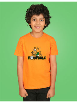 Nusyl - Boys Orange Football Printed T-Shirt