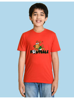 Nusyl - Boys Red Football Printed T-Shirt