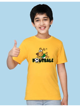 Nusyl - Boys Yellow Football Printed T-Shirt