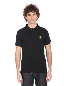 U.S. POLO ASSN. - Men Black Solid Polo T-Shirt