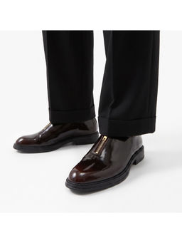 Monkstory - Atelier 1937 Zip Up Glossy Oxford Shoes - Burgundy