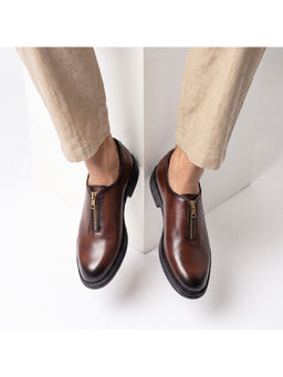 Monkstory - Atelier 1937 Zip Up Oxford Shoes - Brown