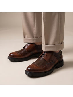 Monkstory - Atelier 1900 Wingtip Bicolor Brogue Shoes - Brown