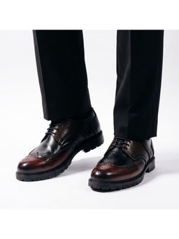 Monkstory - Atelier 1900 Wingtip Tricolor Brogue Shoes - Burgundy