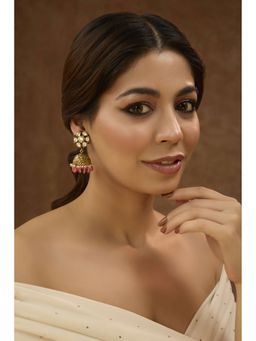 KARISA DESIGNS - Pink Katha Jhumkas