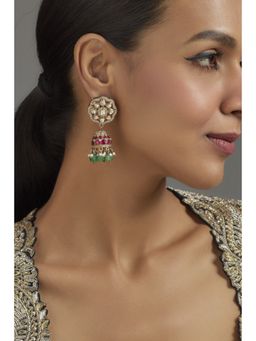 KARISA DESIGNS - Green Serene Victorian Moissanite Jhumkas
