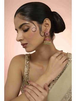 KARISA DESIGNS - Purple Dharini Kundan Jhumkas