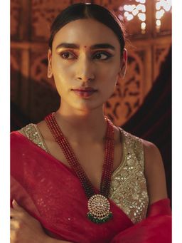 KARISA DESIGNS - Green Nayaz Moissanite Bead Strings Necklace