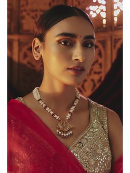 KARISA DESIGNS - White Temple Baithak Pearl Necklace