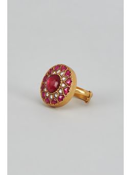 KARISA DESIGNS - Pink Divya Kundan Ring