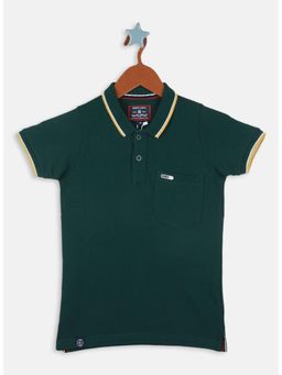 Monte Carlo - Boys Regular Fit Half Sleeve Collar Polo T-shirt - Green