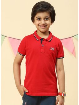 Monte Carlo - Boys Regular Fit Half Sleeve Collar Polo T-shirt - Red