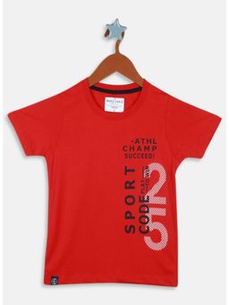 Monte Carlo - Boys Regular Fit Half Sleeve Round Neck T-shirt - Red