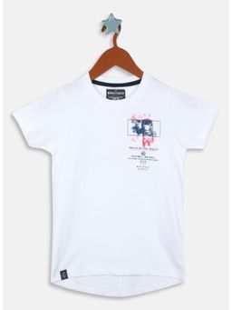 Monte Carlo - Boys Regular Fit Half Sleeve Round Neck T-shirt - White