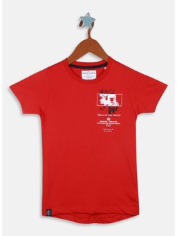 Monte Carlo - Boys Regular Fit Half Sleeve Round Neck T-shirt - Red