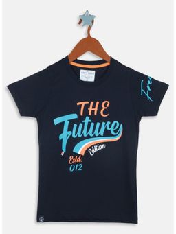 Monte Carlo - Boys Regular Fit Half Sleeve Round Neck T-shirt - Navy Blue