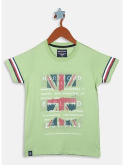 Monte Carlo - Boys Regular Fit Half Sleeve Round Neck T-shirt - Green