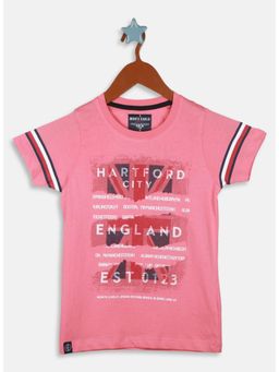 Monte Carlo - Boys Regular Fit Half Sleeve Round Neck T-shirt - Pink