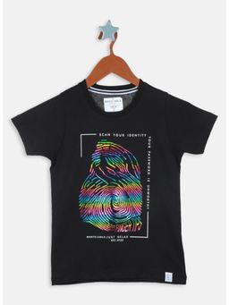 Monte Carlo - Boys Regular Fit Half Sleeve Round Neck T-shirt - Black