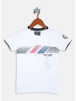 Monte Carlo - Boys Regular Fit Half Sleeve Round Neck T-shirt - White