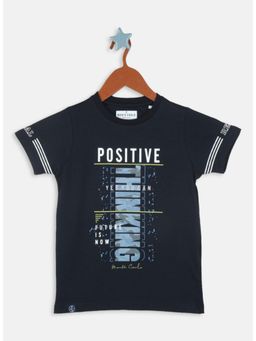 Monte Carlo - Boys Regular Fit Half Sleeve Round Neck T-shirt - Navy Blue