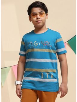 Monte Carlo - Boys Regular Fit Half Sleeve Round Neck T-shirt - Teal