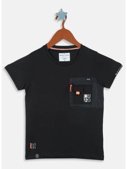 Monte Carlo - Boys Regular Fit Half Sleeve Round Neck T-shirt - Black