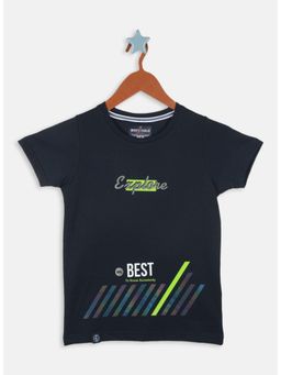 Monte Carlo - Boys Regular Fit Half Sleeve Round Neck T-shirt - Navy Blue