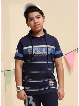 Monte Carlo - Boys Regular Fit Half Sleeve Fashion Neck T-shirt - Navy Blue