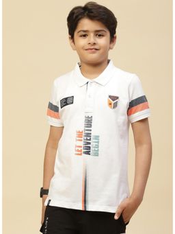 Monte Carlo - Boys Regular Fit Half Sleeve Collar Polo T-shirt - White