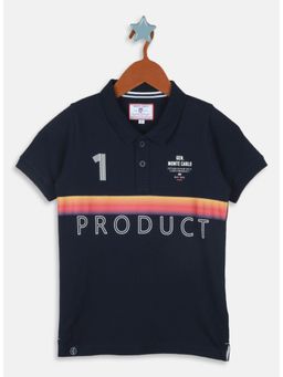 Monte Carlo - Boys Regular Fit Half Sleeve Collar Polo T-shirt - Navy Blue
