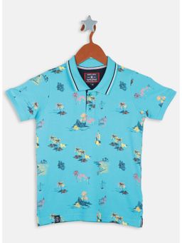 Monte Carlo - Boys Regular Fit Half Sleeve Collar Polo T-shirt - Blue