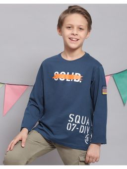 Monte Carlo - Boys Regular Fit Full Sleeve Round Neck T-shirt - Teal