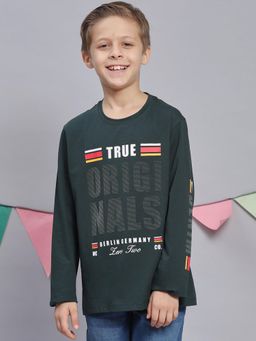 Monte Carlo - Boys Regular Fit Full Sleeve Round Neck T-shirt - Green