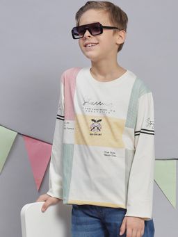 Monte Carlo - Boys Regular Fit Full Sleeve Round Neck T-shirt - Off White