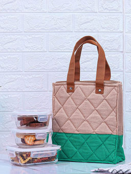 Femora - Borosilicate Glass Microwave Safe Container Lunch Box, 3 Container with Bag