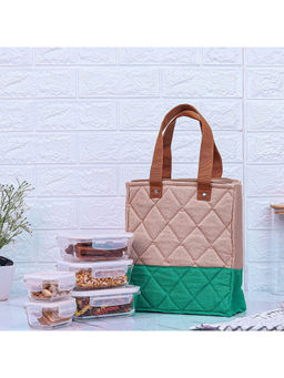 Femora - Borosilicate Glass Microwave Safe Container Lunch Box, 5 Container with Bag