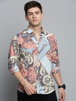 SHOWOFFFF - Mens Spread Collar Multi Printed Shirt