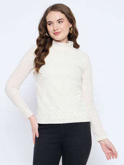 Madame - Off White Textured Top