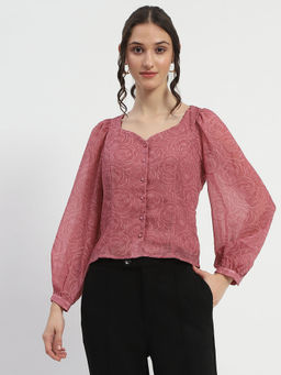 Madame - Pink Self Design Top