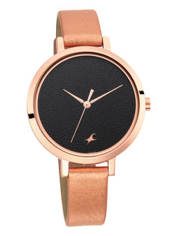 Fastrack - Black Leather Watch-6230WL01