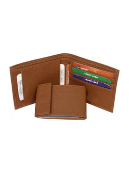 ZEVORA - Tan Men Two Fold Leather Wallet