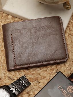 ZEVORA - Brown Men Two Fold Leather Wallet