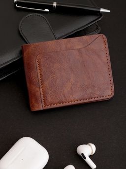 ZEVORA - Tan Men Two Fold Leather Wallet