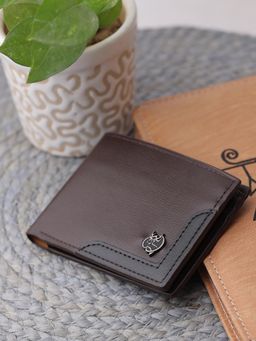 ZEVORA - Brown Men Two Fold Leather Wallet