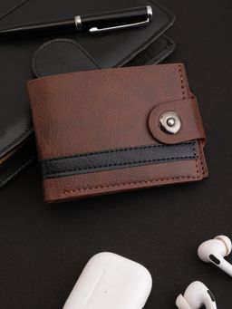 ZEVORA - Brown Men Two Fold Leather Wallet