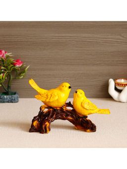 eCraftIndia - Yellow Birds On Tree Branch Handcrafted Polyresin Decorative Showpiece